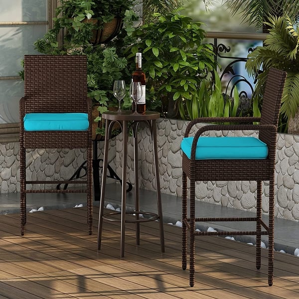 46" Patio Bar Stool with Cushion Set of 2 Bed Bath & Beyond 35591639